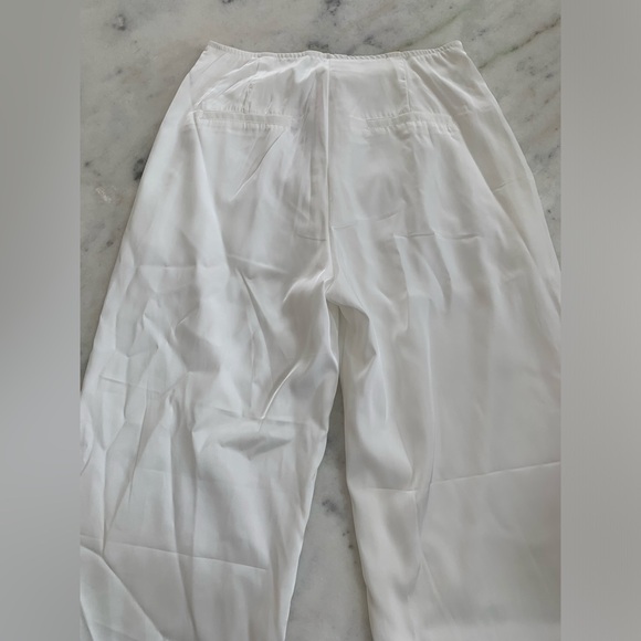 12th Tribe Halley White Satin Trousers Medium - Picture 2 of 6